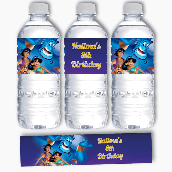 Aladdin Birthday Decor, Water Bottle Stickers, Magic Bottle Stickers