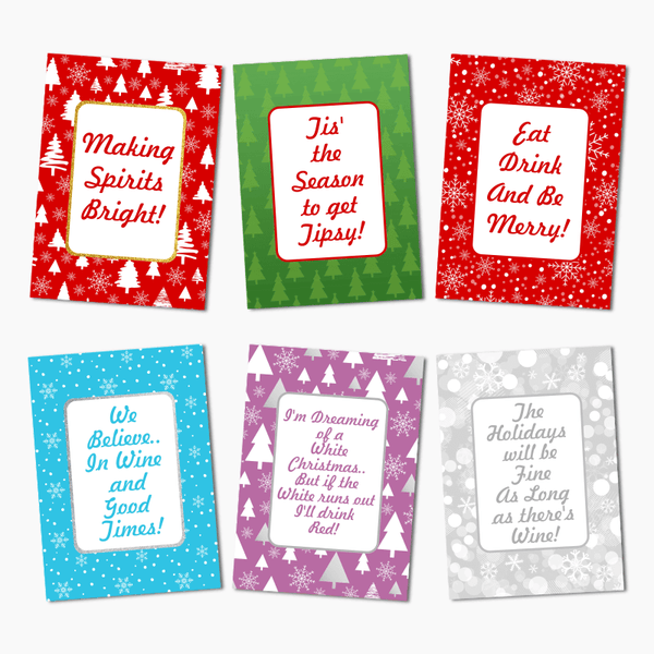 Funny Festive Christmas Party Wine & Beer Labels