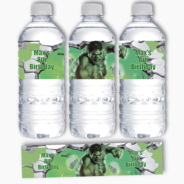 Hulk Water Bottle Labels  Birthday party printables, Hulk