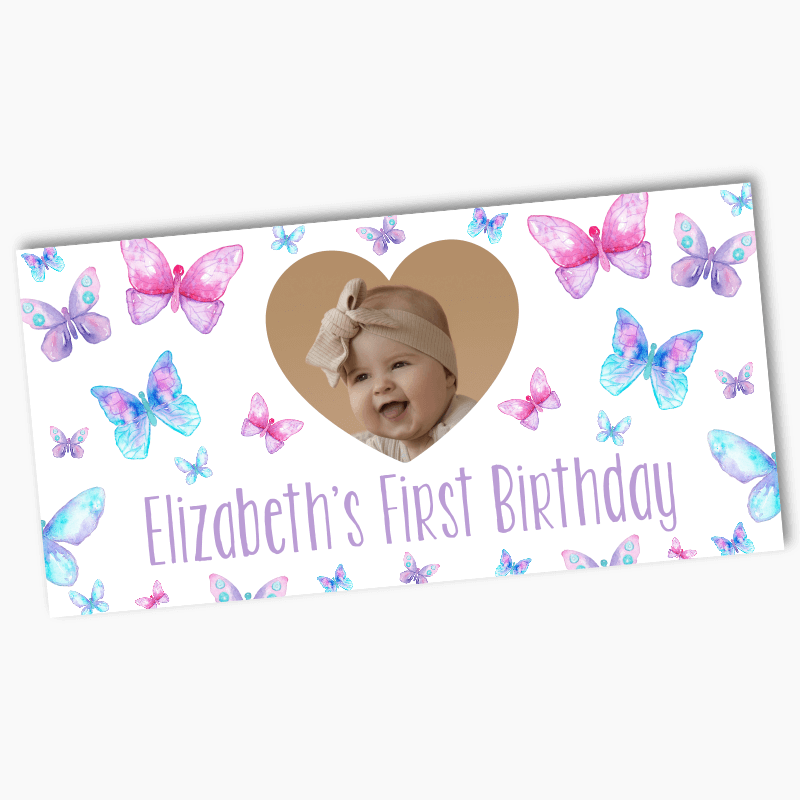 Personalised Butterfly Party Banners with Photo