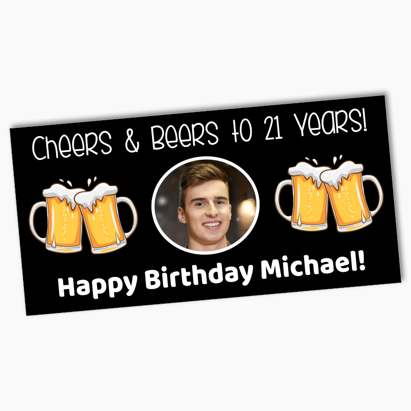 Personalised Cheers &amp; Beers Party Banners with Photo