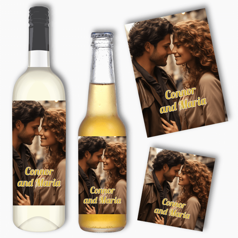Personalised Create Your Own Engagement Wine &amp; Beer Labels