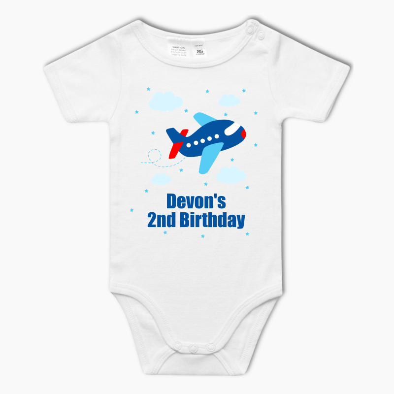 Personalised Airplane Baby One-Piece Romper