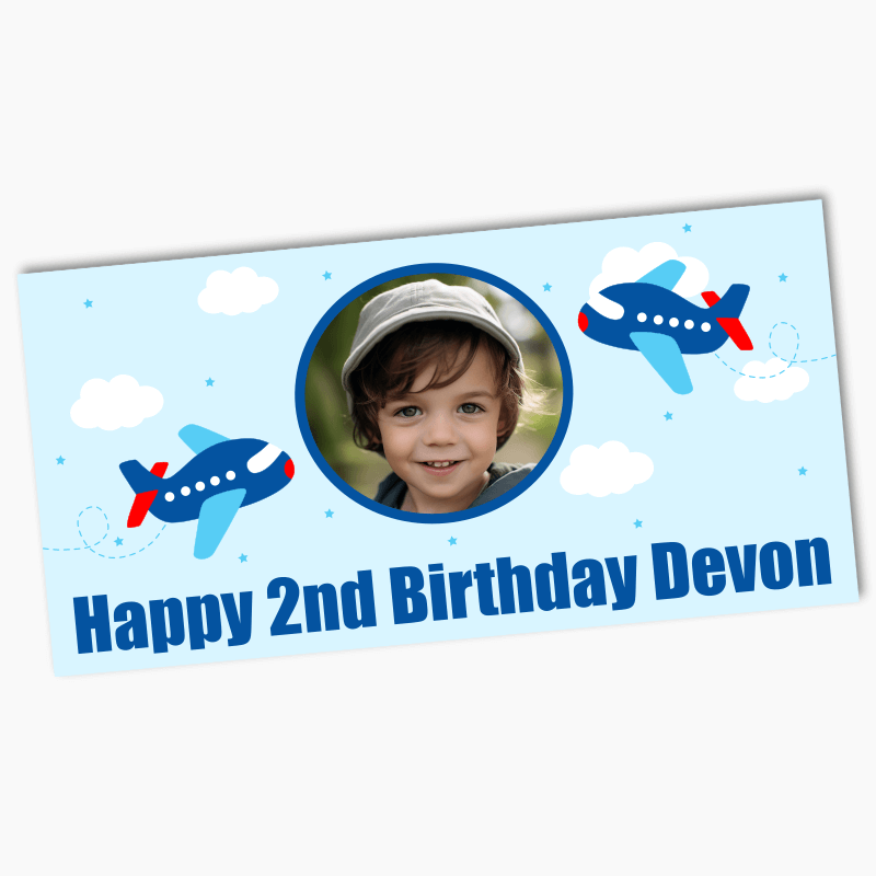 Personalised Airplane Party Banners with Photo