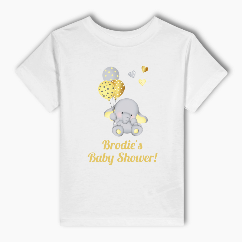 Yellow Baby Elephant Party Kids T-Shirt