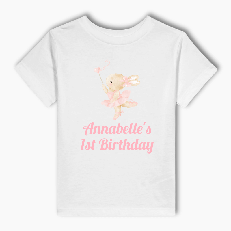 Personalised Ballet Bunny Party Kids T-Shirt