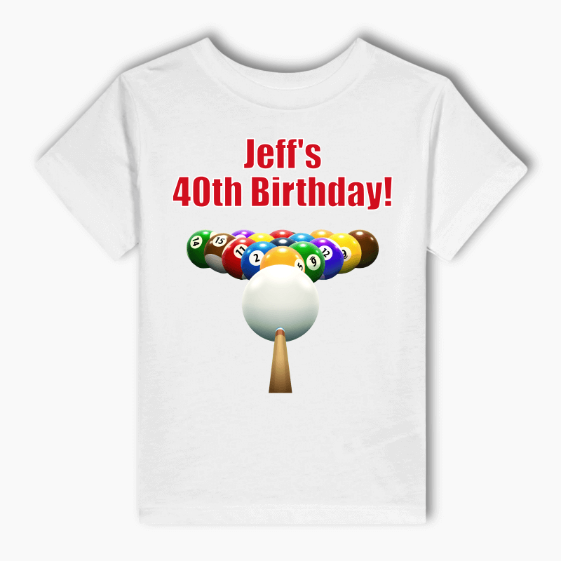 Personalised Billiards 8 Ball Party Kids T-Shirt