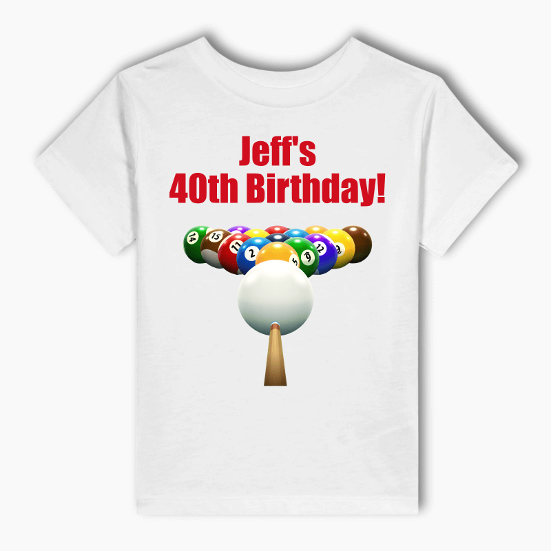 Personalised Billiards 8 Ball Party Adults T-Shirt