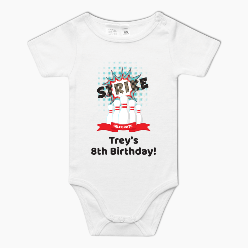 Personalised Bowling Baby One-Piece Romper