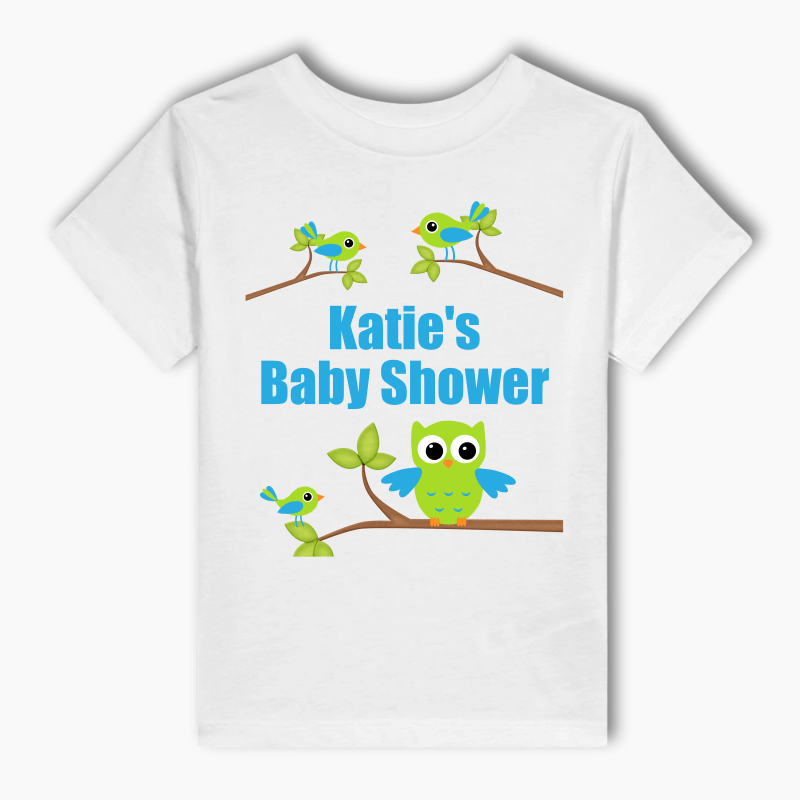 Personalised Birds &amp; Owl Party Kids T-Shirt - Boys