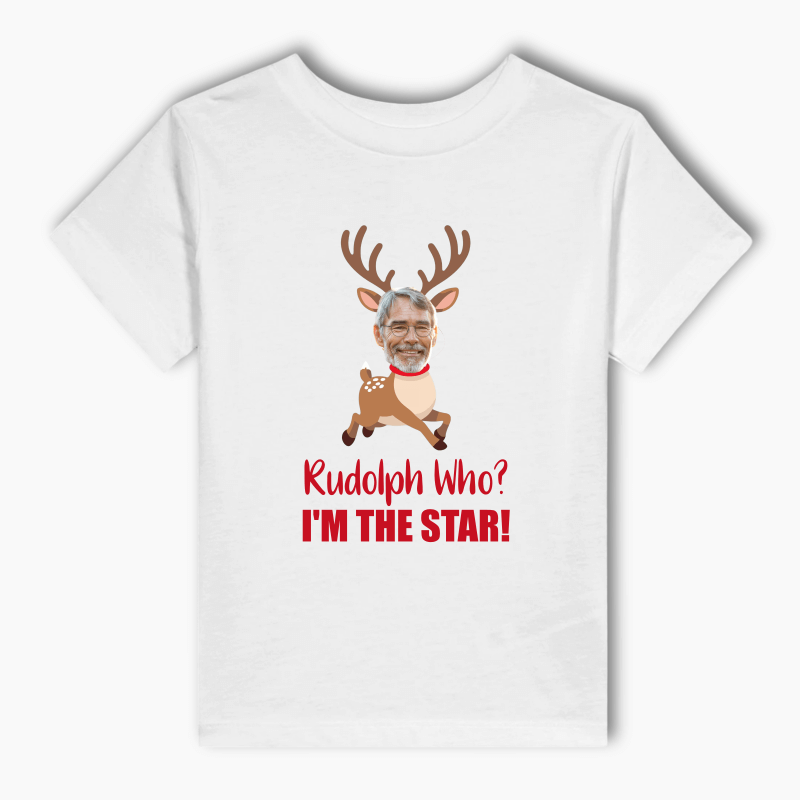 Personalised &#39;Rudolph Who?&#39; Photo Adults T-Shirt