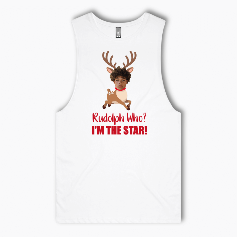 Personalised &#39;Rudolph Who? Christmas Tank Singlet