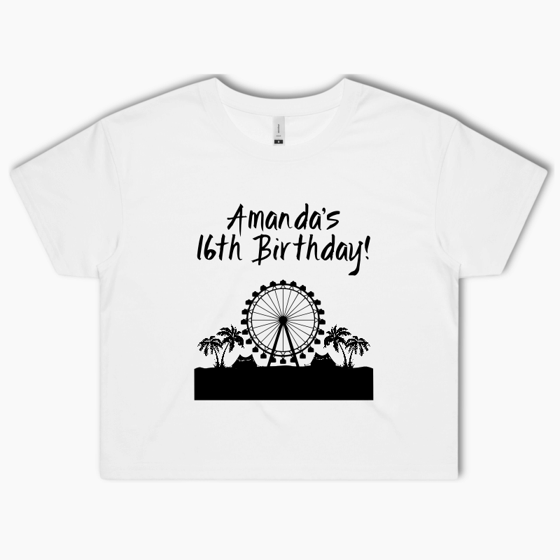 Personalised Music Festival Party Crop Shirt