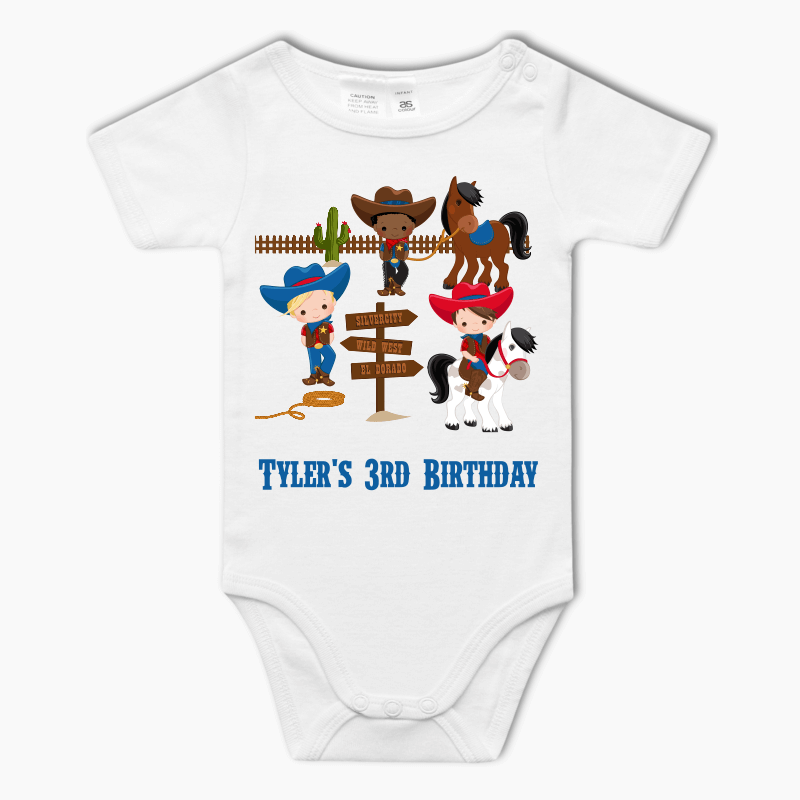 Personalised Cowboy Baby One-Piece Romper