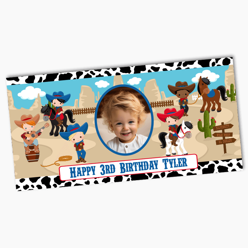 Personalised Cowboy Party Banners with Photo