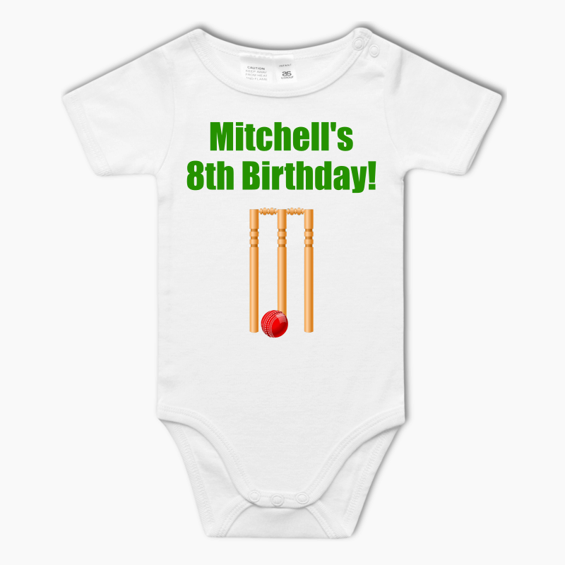 Personalised Cricket Baby One-Piece Romper