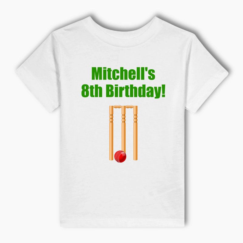 Personalised Cricket Party Kids T-Shirt