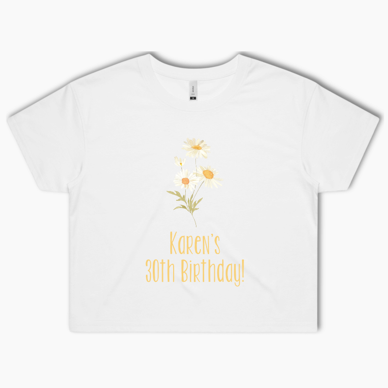 Personalised Daisy Party Crop Shirt