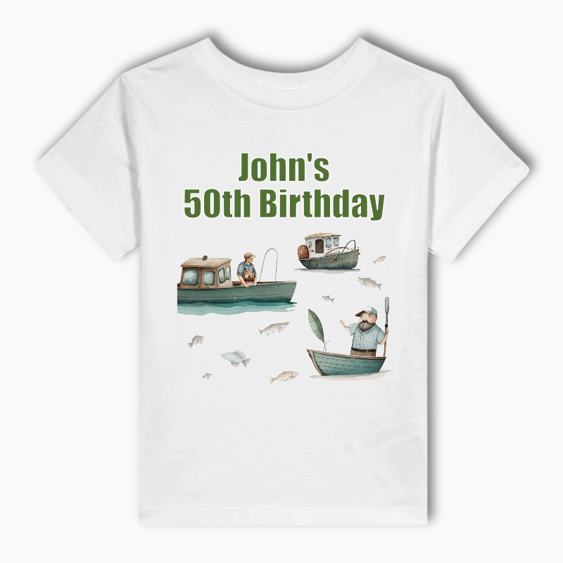 Personalised Fishing Party Adults T-Shirt