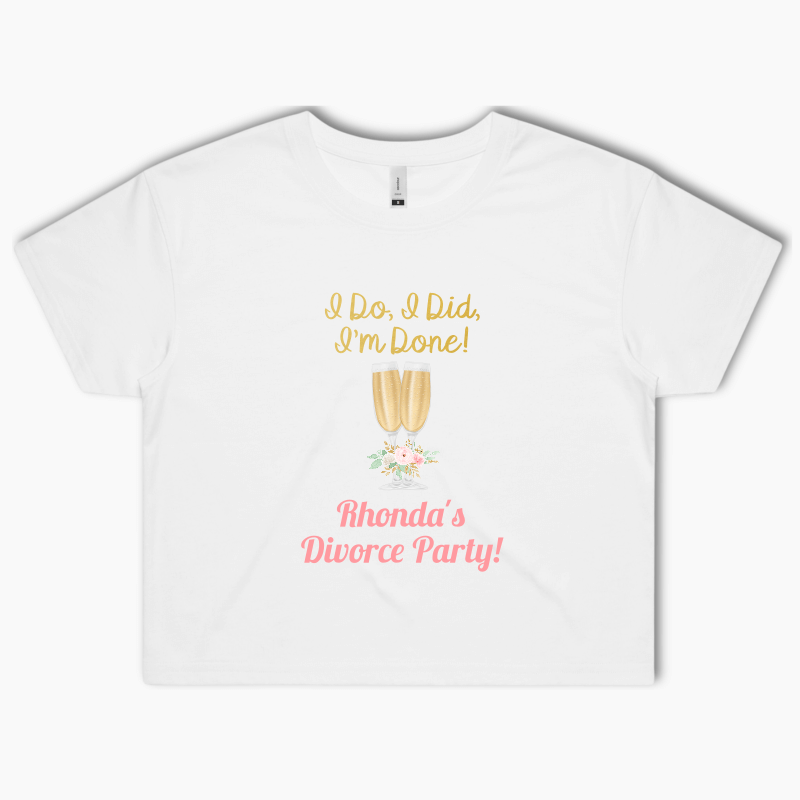 Custom Floral Divorce Party Crop Shirt