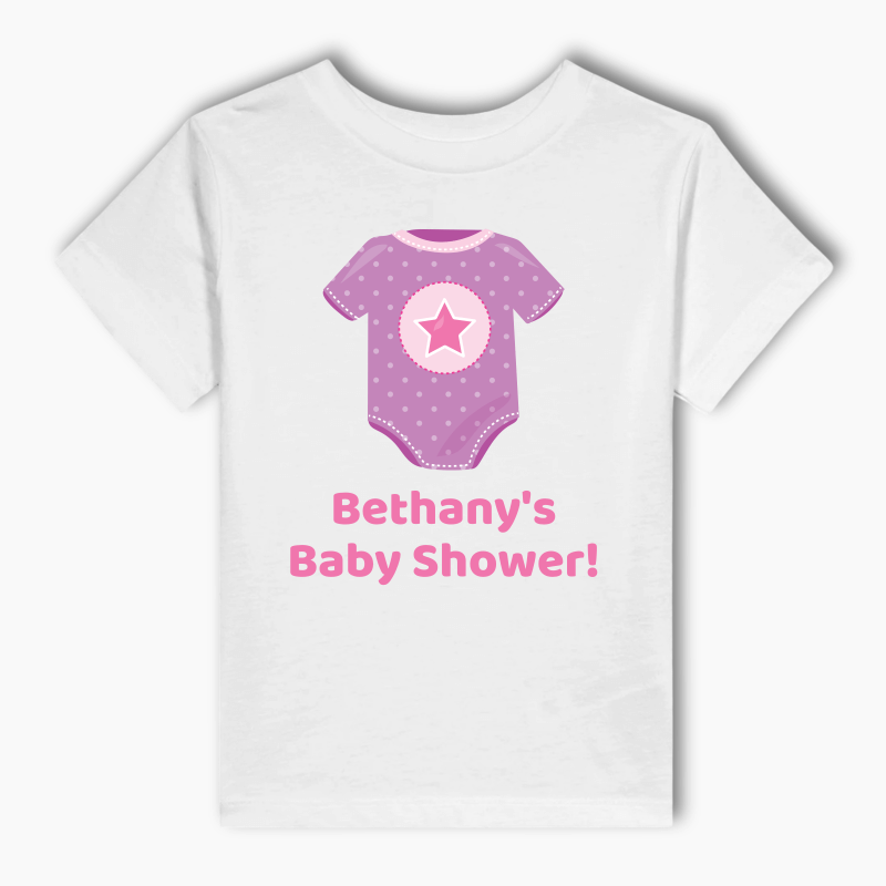 Personalised Pink &amp; Purple Onesie Baby Shower Adults T-Shirt