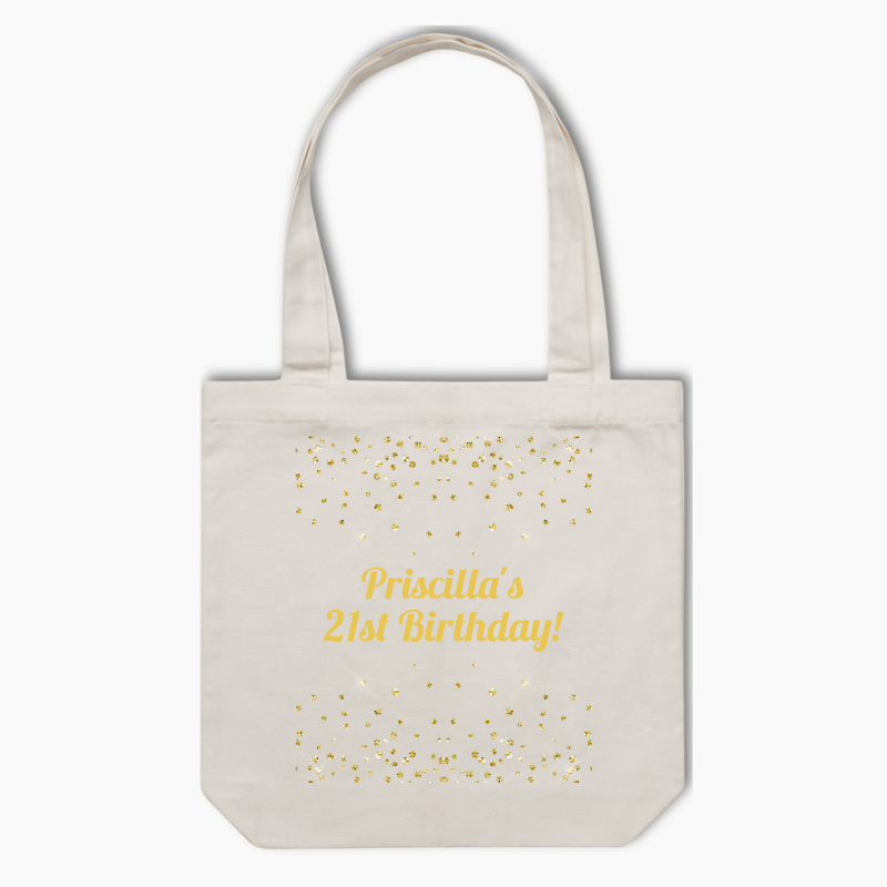 Personalised Gold Confetti Party Tote Bag
