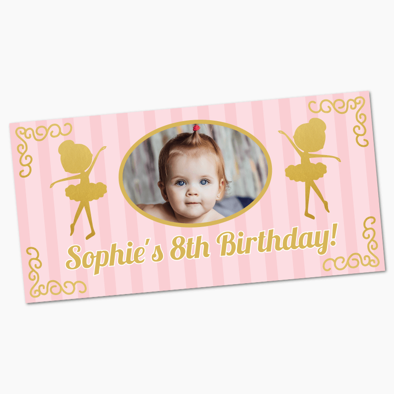 Personalised Gold Dancing Ballerina Banners with Photo