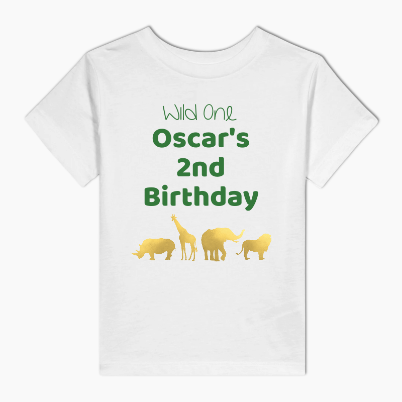 Personalised Gold Safari Jungle Animals Adults T-Shirt