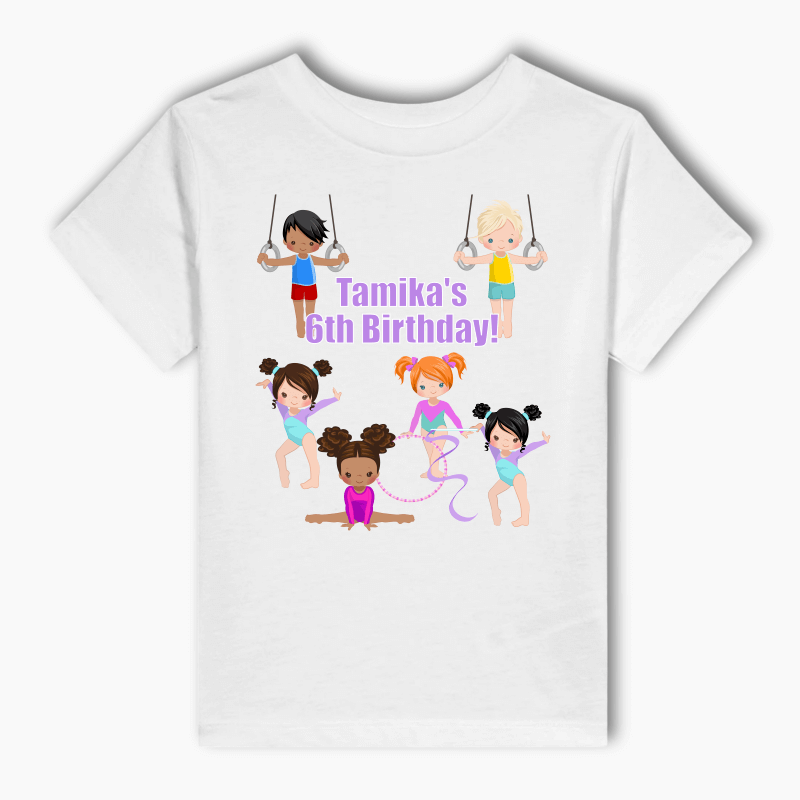 Personalised Gymnastics Party Kids T-Shirt