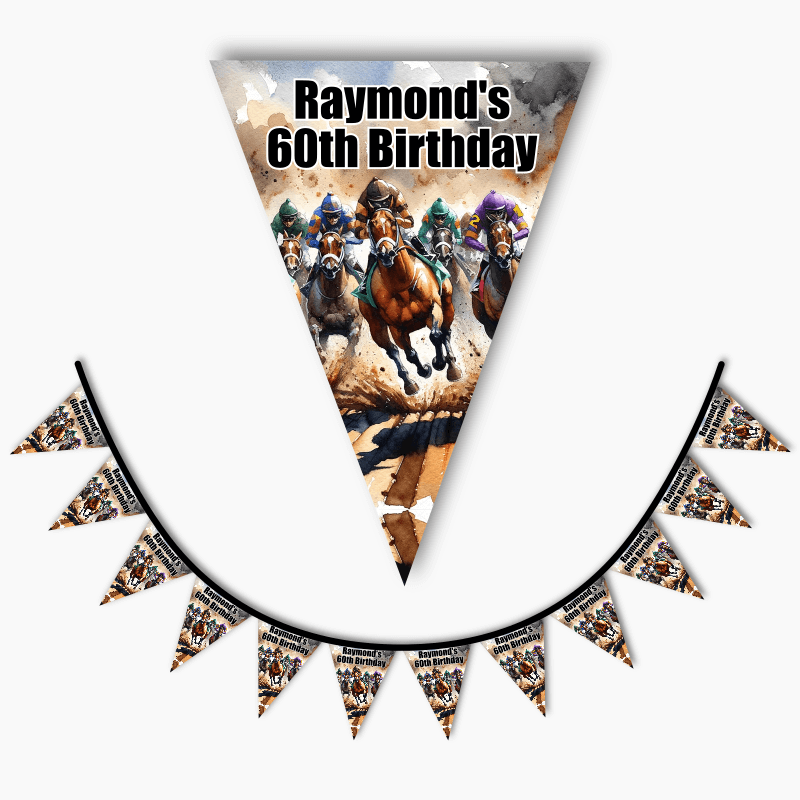 Personalised Horse Racing Party Flag Bunting