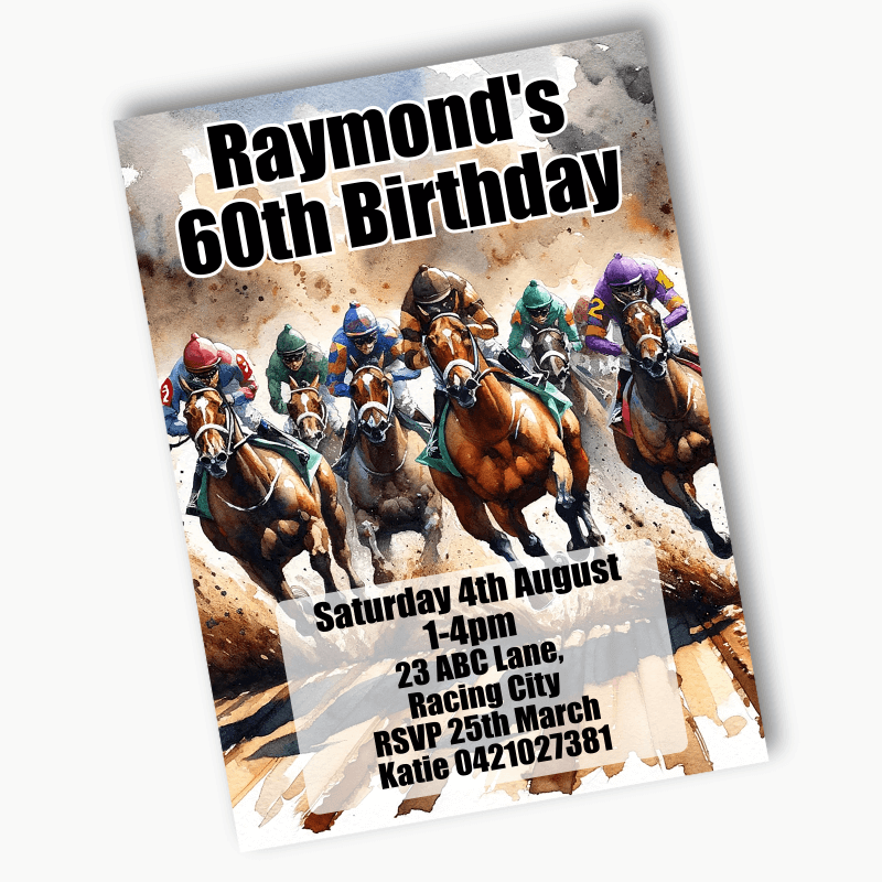 Personalised Horse Racing Party Invites