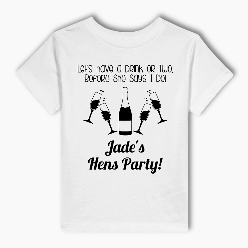 Personalised Aqua &amp; Black I Do Hens Party T-Shirt