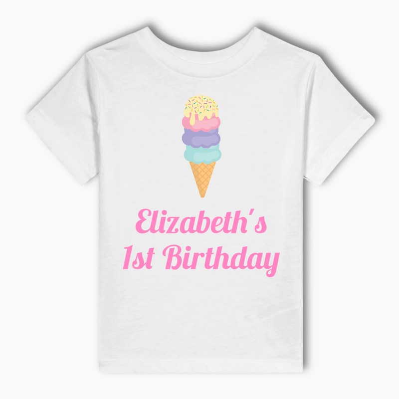 Personalised Ice Cream Party Kids T-Shirt