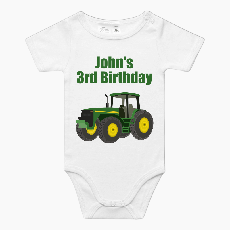 Personalised John Deere Party Baby One-Piece Romper