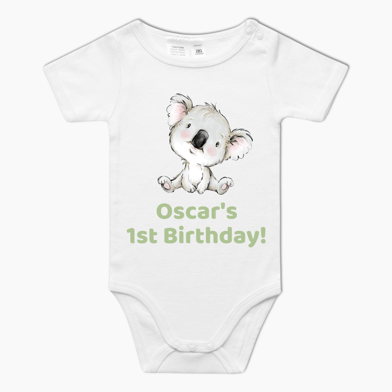 Personalised Koala Bear Party Baby One-Piece Romper