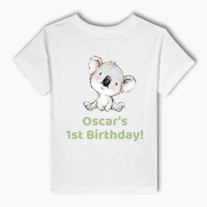 Personalised Koala Bear Party Kids T-Shirt