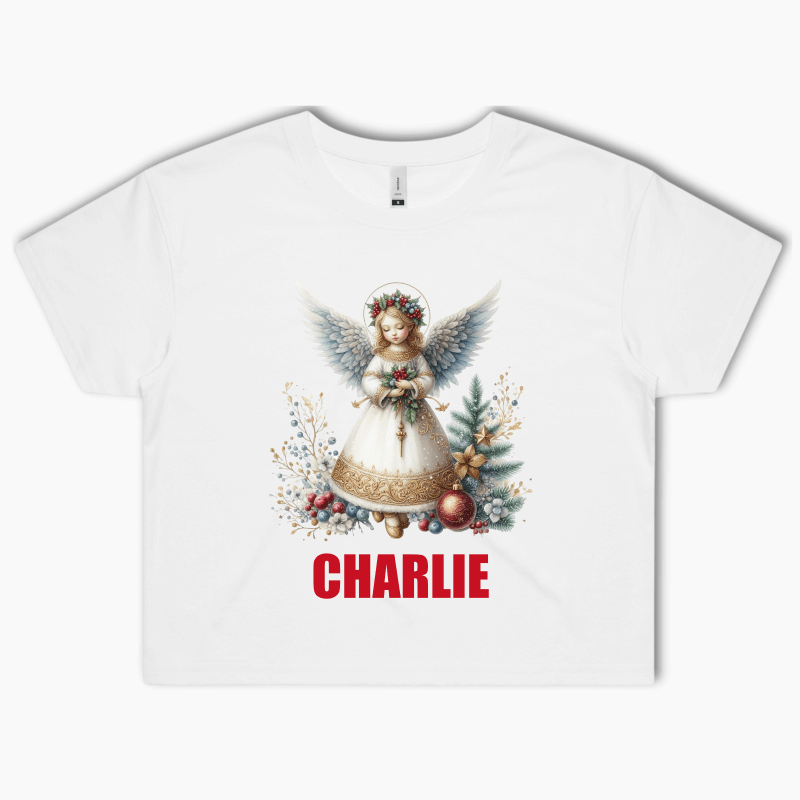 Personalised Christmas Crop Shirt with Name