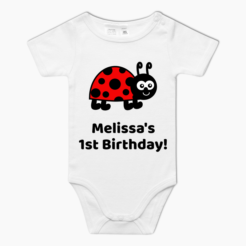 Personalised Lady Bug Party Baby One-Piece Romper