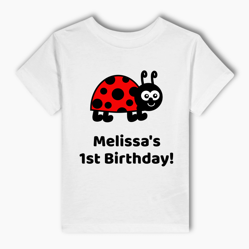 Personalised Lady Bug Party Adults T-Shirt