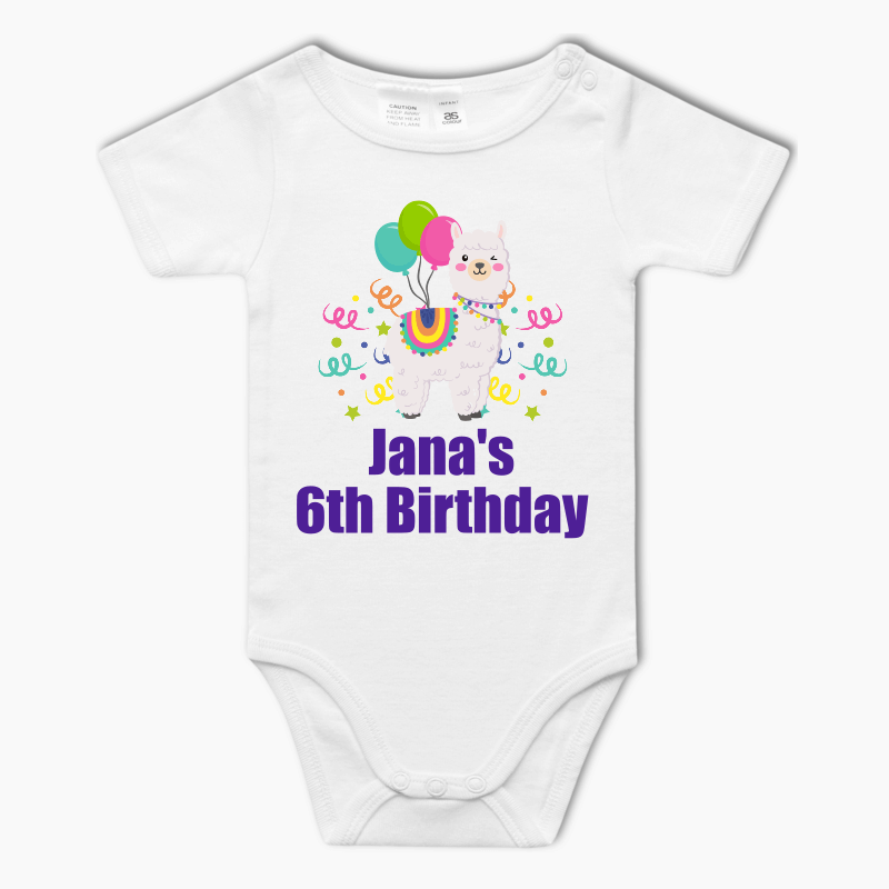 Personalised Llama Baby One-Piece Romper