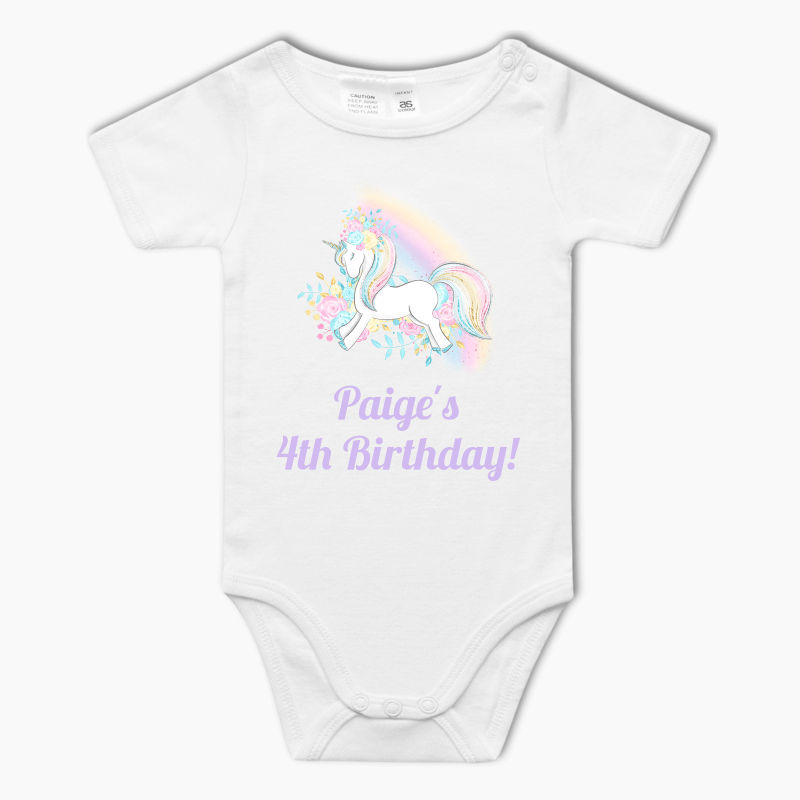 Personalised Magical Unicorn Baby One-Piece Romper