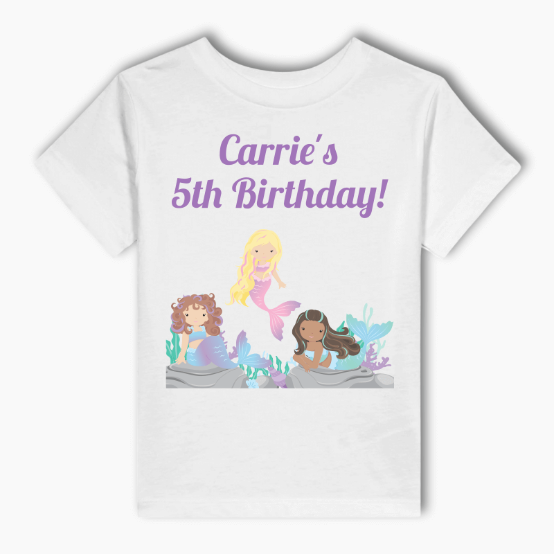 Personalised Mermaids Party Kids T-Shirt