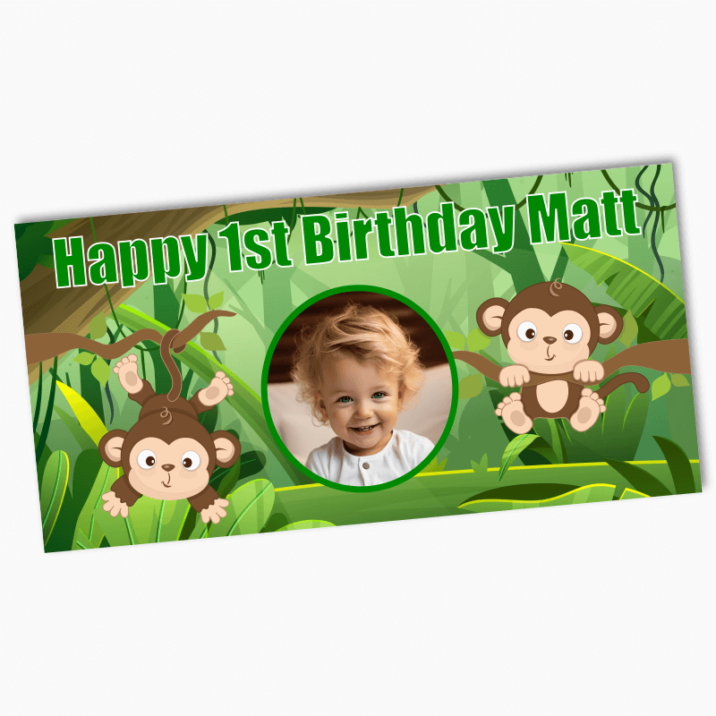 Personalised Monkey Party Banners with Photo