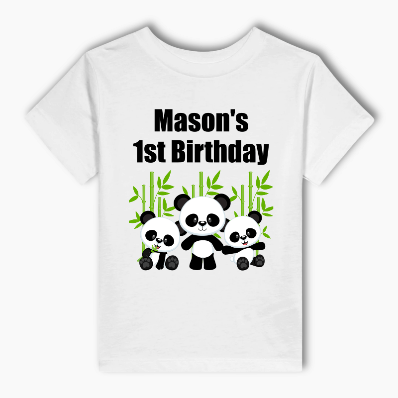 Personalised Panda Party Adults T-Shirt