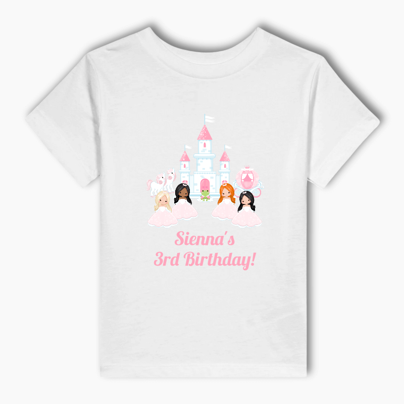 Personalised Pink Princess Party Kids T-Shirt