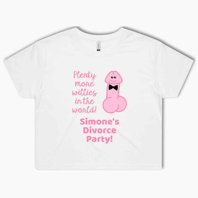 Plenty More Willies Divorce Party Crop Shirt