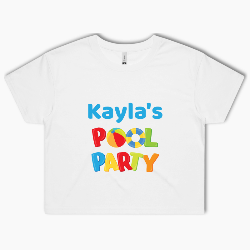 Personalised Ladies Pool Party Crop Shirt