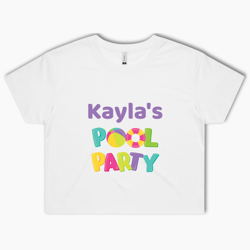 Personalised Womens Pool Party Crop Shirt