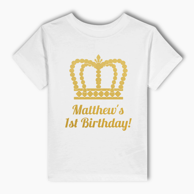 Personalised Prince Crowns Party Kids T-Shirt