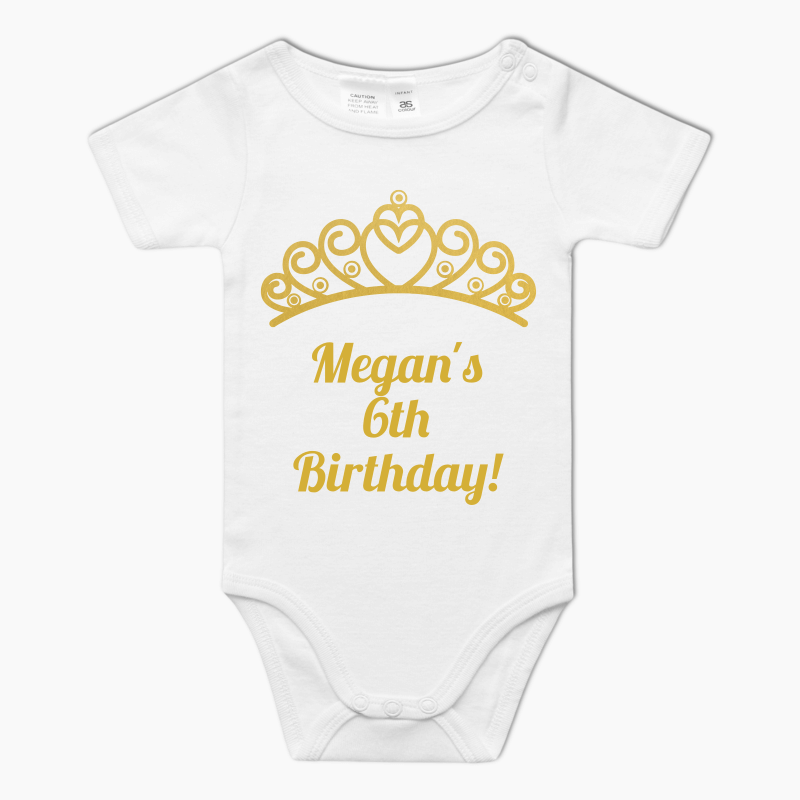 Personalised Princess Tiaras Party Baby One-Piece Romper